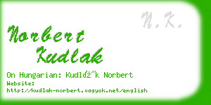 norbert kudlak business card